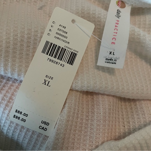 ANTHROPOLOGIE NWT Daily Practice Big Sky Boatneck Pullover Ivory Size XL - Picture 4 of 16